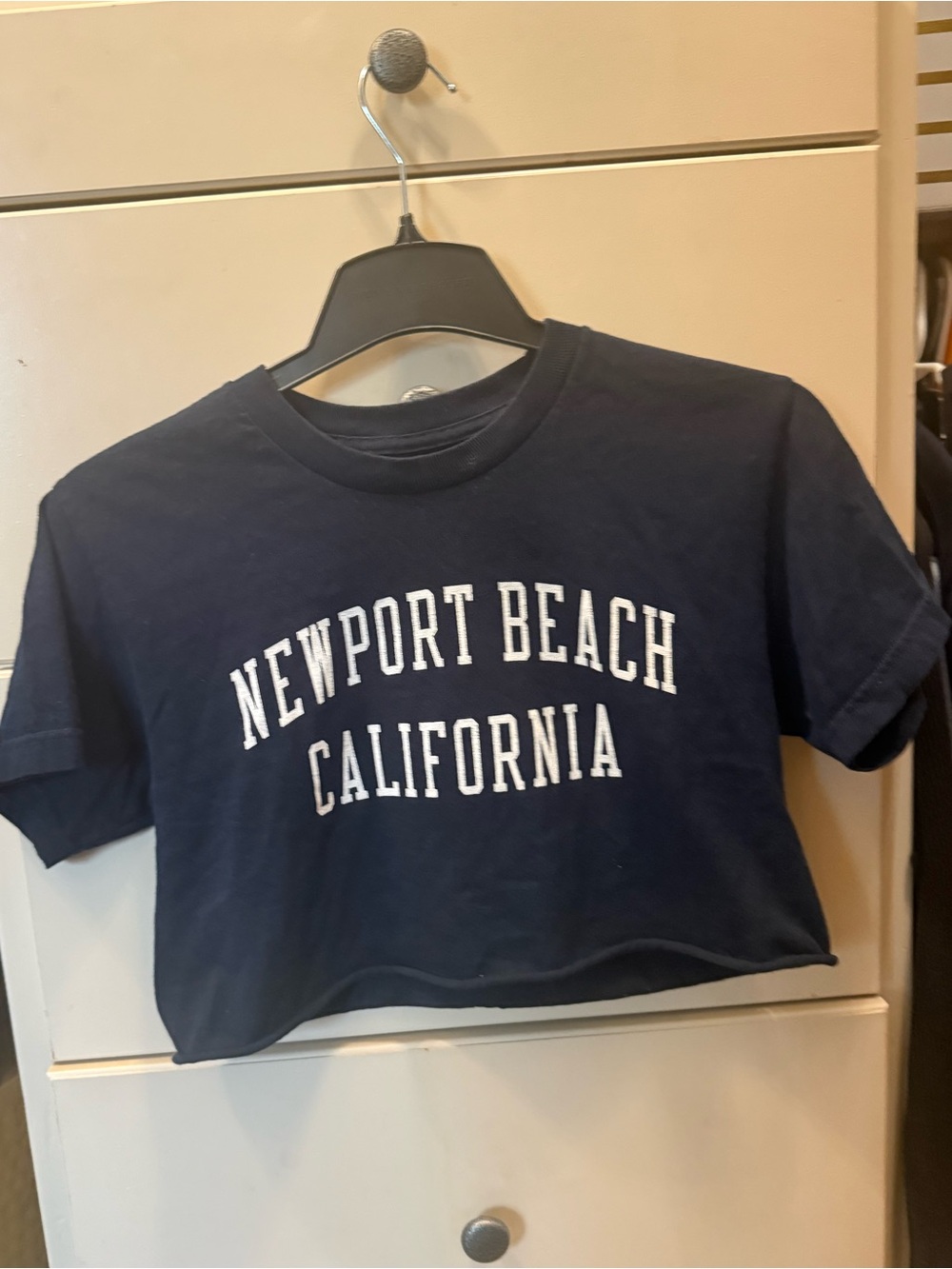 J. galt Newport Beach California Navy Cropped Tee